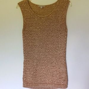 SWEATER CROCHETED TOP in a Camel Color by Eve Mendes Size Small